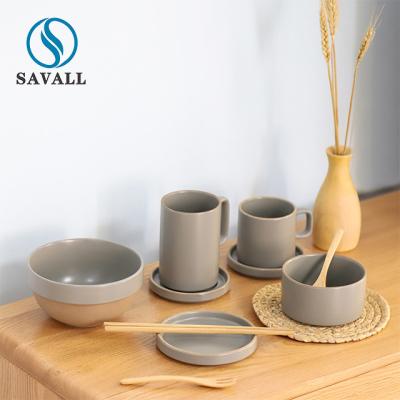 China Plain Colored OEM Savall Rustic Ceramic Dinnerware Restaurant Use for sale