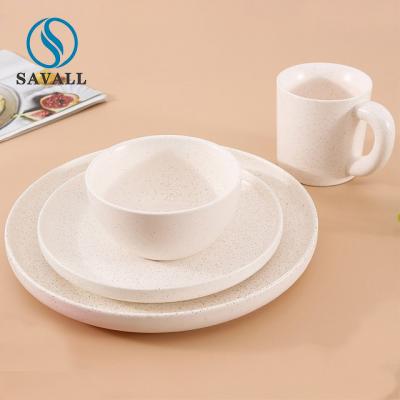 China Fully Vitrified Beige Ceramic Tableware Sets FDA Certified for sale