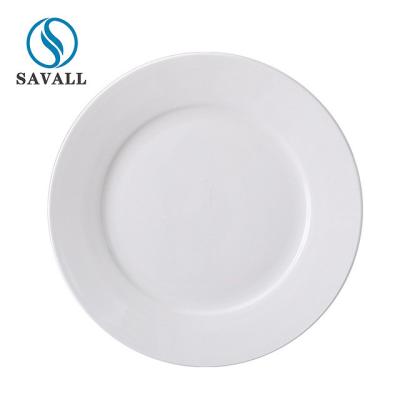 China Savall Round Shape White Ceramic Dinner Plates For Hotel for sale