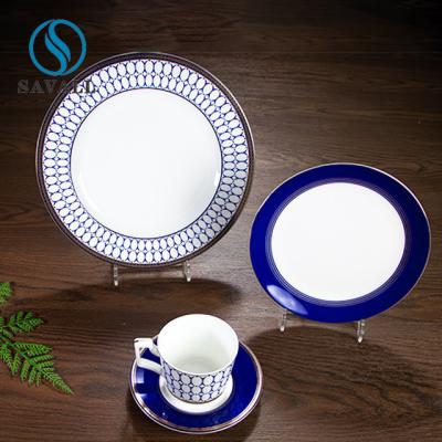 China Blue Lifestyle Colorful Porcelain Plates Creative Bowl Ceramic Tableware for sale