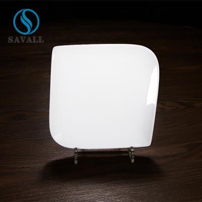 中国 白い磁器は正方形サラダ パスタの版の陶磁器の8インチをめっきする 販売のため