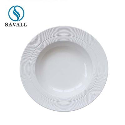 China Microwavable Nordic Ceramic Straw Hat Bowl For Pasta for sale