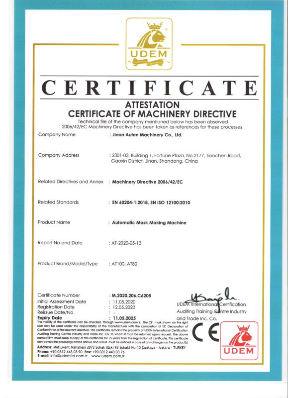 CE - Jinan Auten Machinery Co., Ltd.