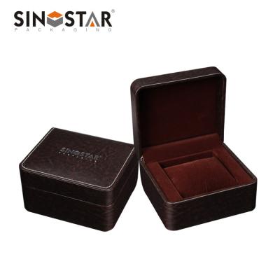 China Leather Watch Box with Top And Bottom Box/custom and Inside Material of Beig Velvet en venta