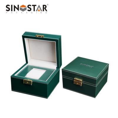 China Custom for Benefit Leather Timepiece Case with Inside Material Beig Velvet en venta