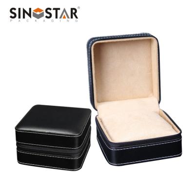 China Leather Watch Box For Watch Storage And Display OEM Order Accept And Lining Color Beige for sale