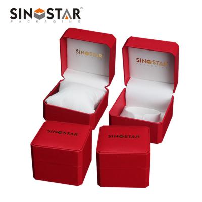 China Synthetic Wristwatch Container with Custom Logo and Plastic Core Material à venda