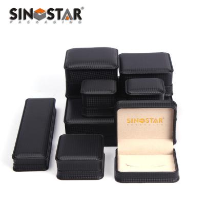 中国 Lavish Black Leather Jewelry Box Rectangular Shape OEM 販売のため