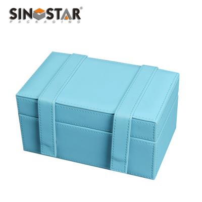 China Screen Printing Leather Jewelry Storage Box With Handcrafted Customized zu verkaufen