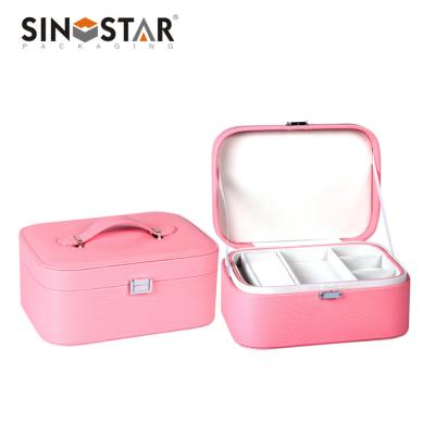 China OEM Order Accept Leather Jewelry Box with Rectangular Inner Material LEATHER for sale