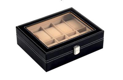 China High Glossy Varnishing Ladies Watch Storage Box , MDF Wrapped Watch Display Box Case for sale
