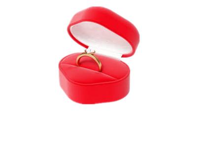 China Heart Shape Red Ring Holder Box , High Grade Beautiful Jewelry Gift Boxes for sale