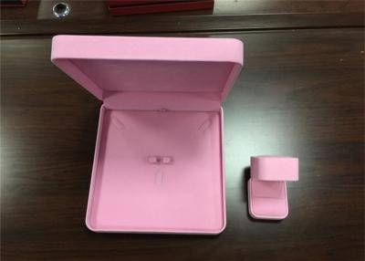 China Luxury Pink Plastic Earring Storage Box , Eco - Friendly Ladies Jewellery Box for sale