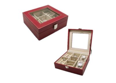 China Vintage Printed Luxury Wooden Jewelry Box Case With Glass Top Recyclable for sale