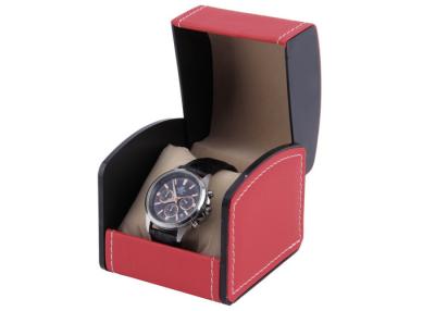 China Rojo plástico de cuero/Brown de la caja de la caja de reloj para el almacenamiento del regalo de la joyería del brazalete de la pulsera en venta