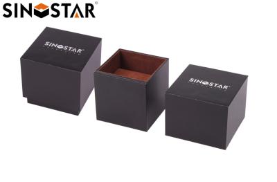 China Black MDF Gift Single Watch Box Packaging Screen Printing Recyclable With Pillow for sale