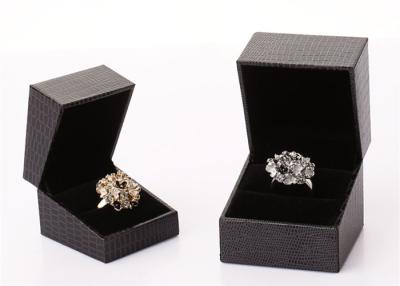 China Black Cardboard Ring Storage Box , High End Style Empty Mini Jewelry Box for sale
