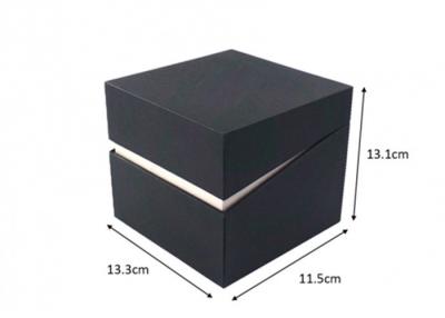 China Black Cardboard Jewelry Boxes , Handmade Recyclable Gift Box For Wrist Watch for sale