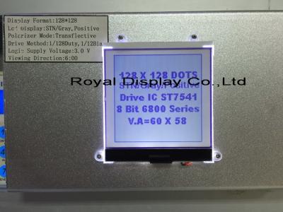 중국 3.3V 전원 공급기 COG LCD 모듈 STN 포지티브 128*128 도트 NT7541 운전자 판매용