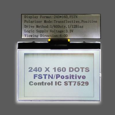 China Micrófono monocromático de la retroiluminación blanca de la exhibición del LCD del módulo de Fstn Lcd del DIENTE 240160 en venta