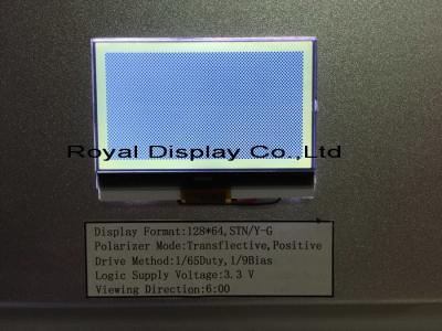 China Exposição monocromática do LCD do luminoso da definição 45mA de STN/Blue/Negative 128X64 para o telefone da linha terrestre à venda