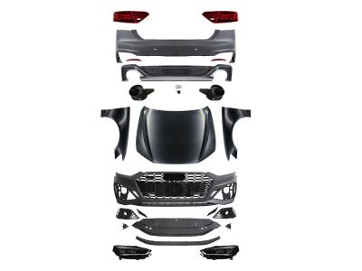 China Kit de carrocería RS5 para Audi 2008-2016 A5 Actualización a 2020+ RS5 Frente del coche parachoques de la parrilla del coche faros del capó en venta