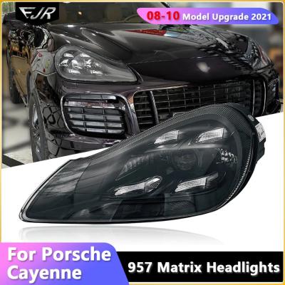 China 957 Headlights For Porsche Cayenne 08-10 Upgraded 21 Matrix Style LED Front Lights Plug And Play Car Accessory for sale