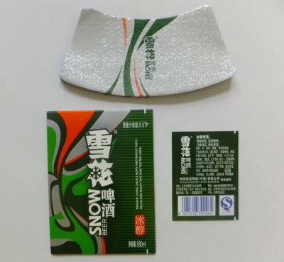 China Papel de etiqueta de cerveja impresso personalizado resistente à água folha de ouro retangular à venda
