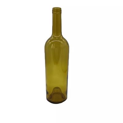 China Decal Surface Empty Wine Glass Bottle Dark Green Color 750ml for sale