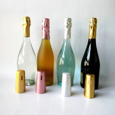 Chine Capuchon en aluminium en relief pour bouteille de champagne personnalisé en couleur dorée capsule de vin en papier de champagne à vendre