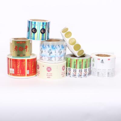 China Custom Logo Sticker Label Printing Waterproof Roll Synthetic Paper Adhesive Round Logo Sticker for sale