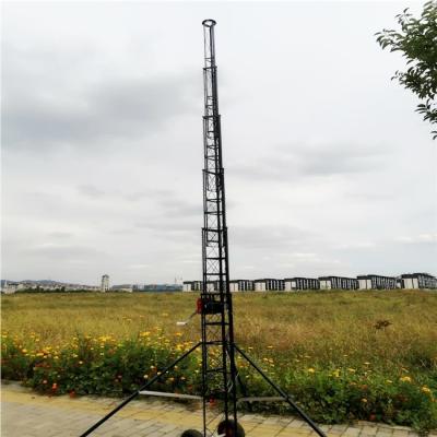China Winch Up 12M Lattice Tower Telescopic Light Mast for sale