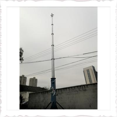China 9m 30ft Lightweight Winch Up Mast For Telecommunication Photography for sale