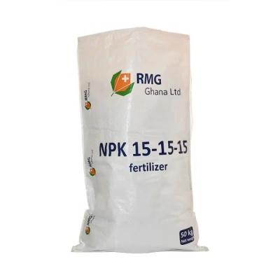 China Polipropileno bolsos del fertilizante de 25 kilogramos tejidos sin recubrimiento con el trazador de líneas interno en venta