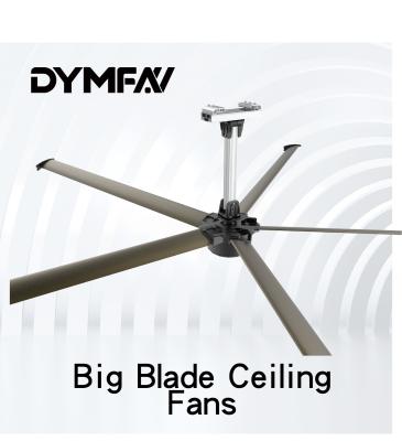 China 6.6m 1.5kw Big Blade Ceiling Fans 5 Blades Large HVLS Fan for sale