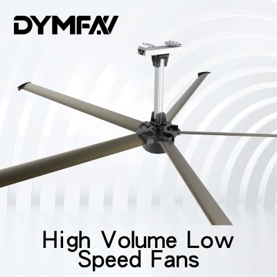 China 6.6m 1.5kw 5 Blades High Volume Low Speed Fans HVLS Big Commercial Ceiling Fans for sale