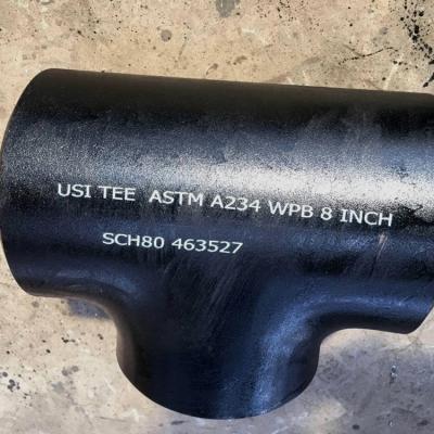 China Butt Welding Fittings Mild Steel Tee Astm A234 Wpb Sch80 Std Xs Dn100 Equal for sale