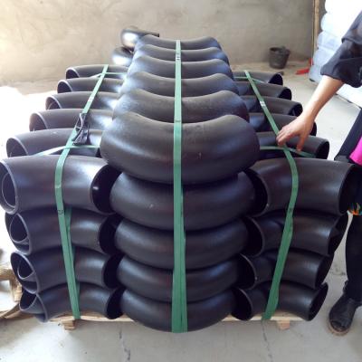 China Sch40 Astm A234 Gr. Wpb Ansi B16.9 Carbon Steel 90 Long Radius Elbow Black en venta