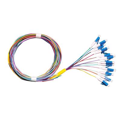 China ISO9001 G657A1 LC UPC Pigtail Fiber Assembly OD 0.9mm 12 Fiber Core for sale