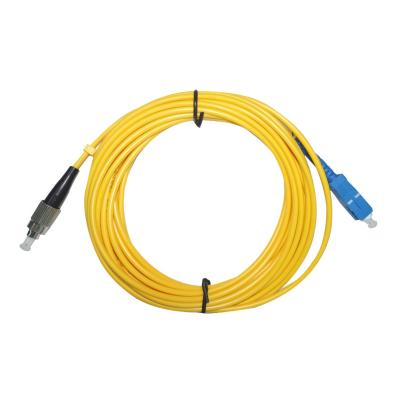 China OD 0.9mm 3mm Single Mode Fiber Optic Patch Cord SC UPC To FC UPC Simplex LSZH for sale
