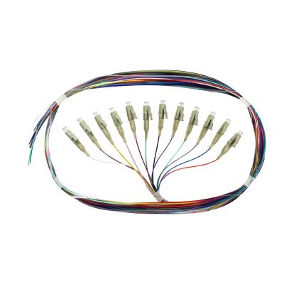 Китай Цвет отрезка провода OM1 OM2 LC UPC 12 многорежимного волокна PVC 0.9mm LSZH продается