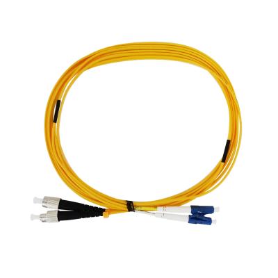 China Yellow FC UPC To LC UPC Fiber Optic Patch Cord 2.0mm Single Mode Duplex for sale