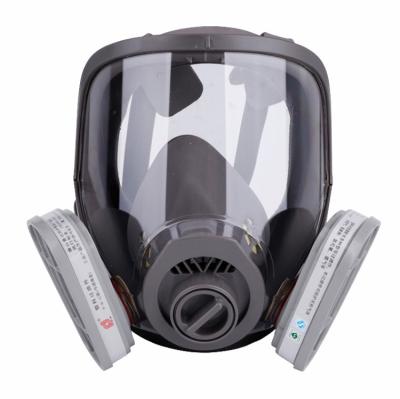 China Máscara de gás respiratória para rosto completo com filtros duplos GB2890-2009 à venda