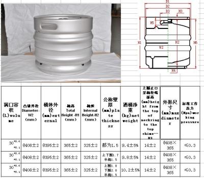 中国 醸造装置のためのヨーロッパの積み重ね可能な銀色のタイプ大型のビール樽 販売のため