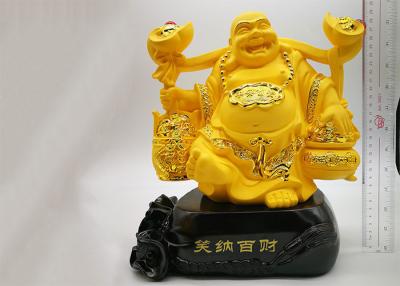 China Poly Resin Custom Trophy Cup , Gold Plated Laughing Buddha Religious Crafts for sale