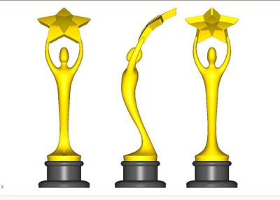 China Custom Trophy Awards Shiny Gold / Bronze / Silver Plated Type Optional for sale
