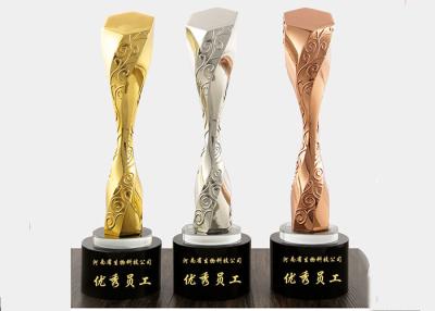 China Irregular Shape Metal Trophy Cup Art Collectible Use Three Colors Available for sale