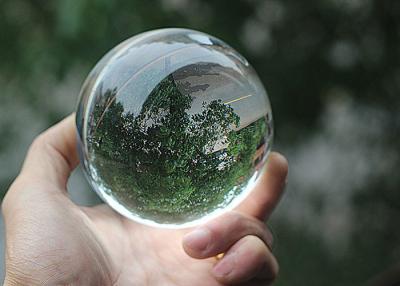 China Transparent Glass Ball Crystal Decoration Crafts 2 - 30cm Diameter Optional for sale