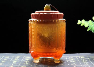 Chine Chariot de thé exquis d'azurite, boîte métallique colorée faite main de thé de lustre à vendre