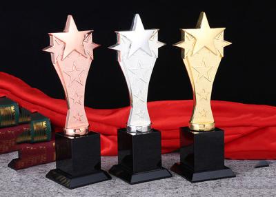 China Gold Silver Bronze Personalized Trophy Cup 330mm Height With 3D Engraved Star for sale